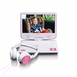 Lenco DVP-910, Lecteur DVD portable, Convertible, Noir, Rose, CD, DVD, 22,9 cm (9"), TFT