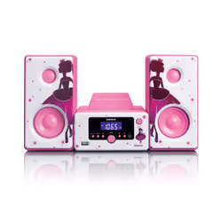 Lenco MC-020 Système mini audio domestique 10 W Rose, Blanc