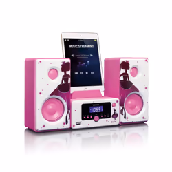 Lenco MC-020 Système mini audio domestique 10 W Rose, Blanc