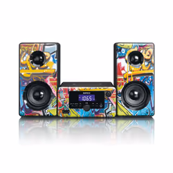 Lenco MC-020, Système mini audio domestique, Multicolore, 10 W, FM, PLL, Bleu, 3,5 mm
