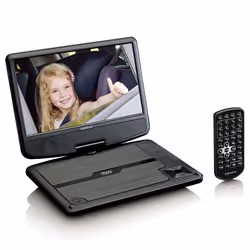 Lenco DVP-901, Lecteur DVD portable, Dessus de table, Noir, CD, DVD, DVD+R, DVD+RW, DVD-R, DVD-RW, NTSC, PAL, 22,9 cm (9")
