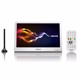 Lenco TFT-1038, 25,4 cm (10"), TFT, 1024 x 600 pixels, 16:9, Numérique, DVB-T, DVB-T2