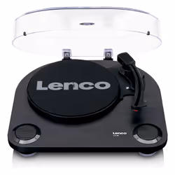 Lenco LS-40BK, Tourne-disque entraîné par courroie, Semi-automatique, Noir, Métal, Plastique, Bois, Plastique, 33,45 tr/min