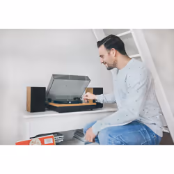 Lenco LS-300 Tourne-disque entraîné par courroie Noir, Bois - Vue supplémentaire 4