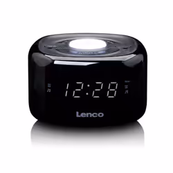 Lenco CR-12BK, Horloge, Numérique, FM, LED, 1,52 cm (0.6"), Noir