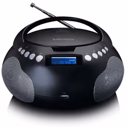 Lenco SCD-331, Portable, Analogique, FM, LCD, 10 m, Noir, Argent