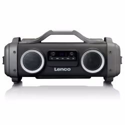 Lenco SPR-200BK, 2.0 canaux, 50 W, Avec fil &amp;sans fil, Enceinte portable stéréo, Noir, Cylindre