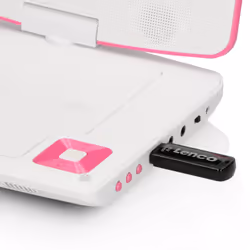 Lenco DVP-920PK Lecteur DVD/Blu-Ray portable Lecteur DVD portable Convertible 22,9 cm (9") Rose, Blanc - Vue supplémentaire 2