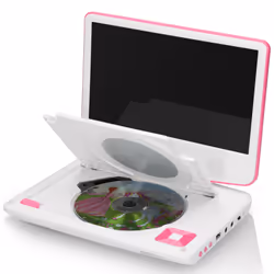 Lenco DVP-920PK Lecteur DVD/Blu-Ray portable Lecteur DVD portable Convertible 22,9 cm (9") Rose, Blanc - Vue supplémentaire 3