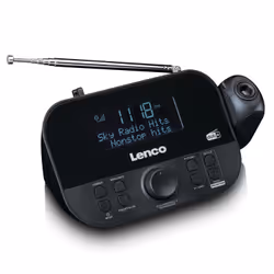 Lenco CR-615BK Radio portable Horloge Analogique et numérique Noir