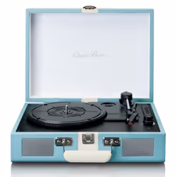 Lenco TT-110, Tourne-disque entraîné par courroie, Semi-automatique, Bleu, Blanc, Simili-cuir, Métal, Plastique, Bois, 33,45, ...