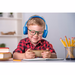 Lenco HPB-110 Kids Kopfhörer BT blau 85DB Limite akku stickers Bleu - Vue supplémentaire 10