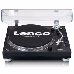 Lenco L-3809, Tourne-disque à entraînement direct, Manuel, Noir, Argent, Aluminium, Métal, Plastique, Aluminium, 1 s