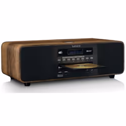 Lenco DAR-051WD Lecteur de CD Lecteur CD portable Noir, Bois