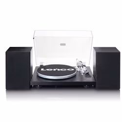Lenco LS-500BK, Tourne-disque entraîné par courroie, Noir, Panneaux MDF, Plastique, Métal, 33,45 tr/min, 60 W
