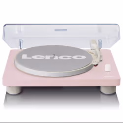 Lenco LS-50PK, Tourne-disque entraîné par courroie, Manuel, Rose, Plastique, Bois, Plastique, 33,45,78 tr/min