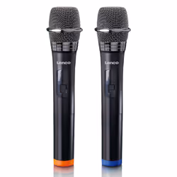 Lenco MCW-020BK, Microphone de scène/direct, 60 - 15000 Hz, 3 mV/Pa, 130 dB, Sans fil, 6,35 mm (1/4")
