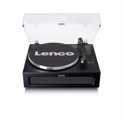 Lenco LS-430BK, Tourne-disque entraîné par courroie, Noir, Simili-cuir, Métal, Plastique, 33,45 tr/min, 10 m, 40 W