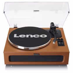 Lenco LS-430BN, Tourne-disque entraîné par courroie, Manuel, Marron, Simili-cuir, Métal, Plastique, Aluminium, 33,45 tr/min