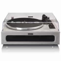 Lenco LS-440GY, Tourne-disque entraîné par courroie, Automatique, Gris, Aluminium, 33,45 tr/min, Boutons