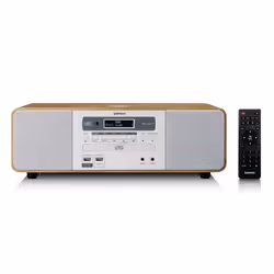 Lenco DAR-251WDWH - Radio stéréo DAB+/FM CD 2 USB Bluetooth® QI télécommande - Bois/Blanc