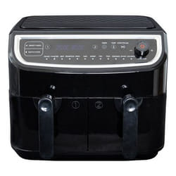 GASTRONOMA 18290006 friteuse Double 9 L Autonome 2400 W Friteuse sans huile Noir, Acier inoxydable