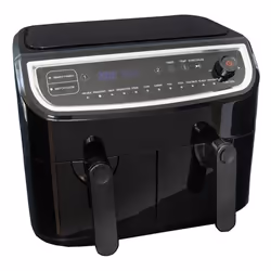 GASTRONOMA 18290006 friteuse Double 9 L Autonome 2400 W Friteuse sans huile Noir, Acier inoxydable