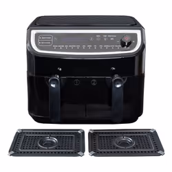 GASTRONOMA 18290006 friteuse Double 9 L Autonome 2400 W Friteuse sans huile Noir, Acier inoxydable