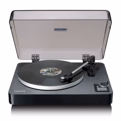 Lenco LBTA-165BK, Tourne-disque entraîné par courroie, Automatique, Noir, Bois, Métal, 33,45 tr/min