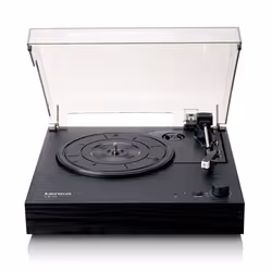 Lenco LS-15BK, Tourne-disque entraîné par courroie, Noir, Aluminium, Plastique, Bois, 33,45 tr/min, MM-type (VM-type), 10 m