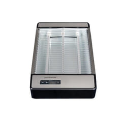 Gastronoma – Grille-pain plat 920W avec minuterie 3 tubes quartz et ramasse-miettes amovible – Acier brossé