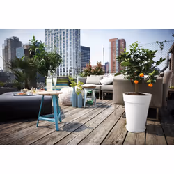 elho loft urban round high 35 Extérieure Kit de plantation en pot Autonome Polypropylène (PP) Blanc - Vue supplémentaire 4