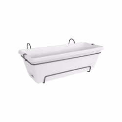 elho barcelona allin1 50cm, Kit de plantation en pot, Support, Polypropylène (PP), Blanc, Rectangle, Extérieure