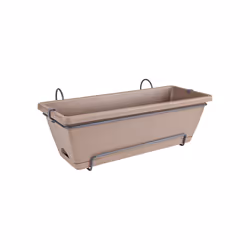 elho barcelona allin1 50cm, Kit de plantation en pot, Support, Polypropylène (PP), Taupe, Rectangle, Extérieure