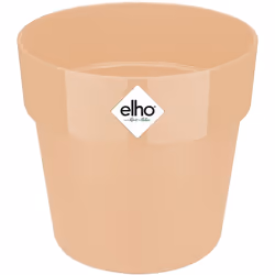 Elho - Bac à fleurs rond jardinière Menthe Mûre Violet Pêche en plastique pour extérieur jardin terrasse pot de fleurs couleurs Nude / 1.3 Litres