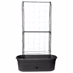 elho 8711904350307 pot à fleurs Extérieure Métal, Plastique Noir
