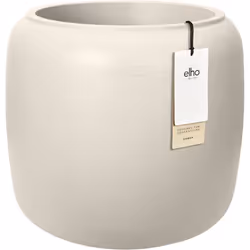 Elho Amber Beads Small 40 - Pot de Fleur - Interieur Extérieur - Plastique 100 Recyclé - BlancBlanc Lin