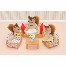 Sylvanian Families Le canapé, 2 fauteuils et table basse, 3 an(s), Multicolore, Polystyrène