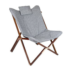 Bo-Camp 1200370 chaise de camping 4 pieds Gris, Bois