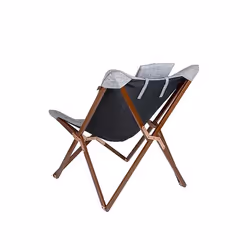 Bo-Camp 1200370 chaise de camping 4 pieds Gris, Bois