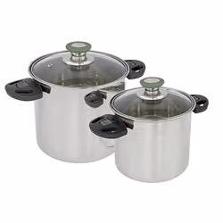 Bo-Camp Elegance Compact 2, Ensemble théière, Acier inoxydable, 4,3 L, Argent, Noir, 1,4 kg