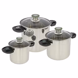 Bo-Camp Elegance Compact 3, Ensemble théière, Acier inoxydable, 6 L, Argent, Noir, 2,3 kg