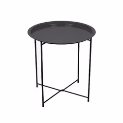 Bo-Camp 1404325, Table basse, Forme arrondie, 4 pieds, Pliable, Noir