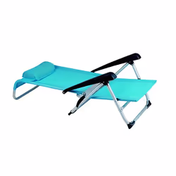 Bo-Camp 1204784 chaise de plage Bleu Textile Couché(e)/assis(e)