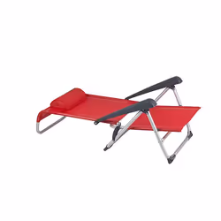 Bo-Camp 1204793 chaise de plage Rouge Textile Couché(e)/assis(e)