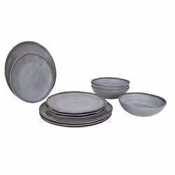 Bo-Camp Halo, Gris, Terre cuite, Mélamine, 4 personne(s), 4 bols, 4 pièce(s), 2,7 kg