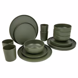 Bo-Camp Vaisselle 16 pcs Patom Mélamine Vert 441568