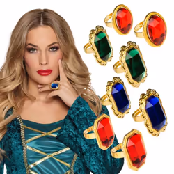 Boland 00636, Bague fantaisie, Adulte, Unisexe, Acrylique, Fer, Multicolore, 100 g