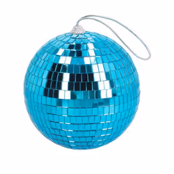 PETITE Boule à facettes 15cm à suspendre Turquoise
