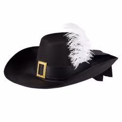 Boland 01385, Chapeau de déguisement, unisexe, Musketeer, Musketeer André, Feather, Polycarbonate (PC), Polyester, Noir, Blan ...